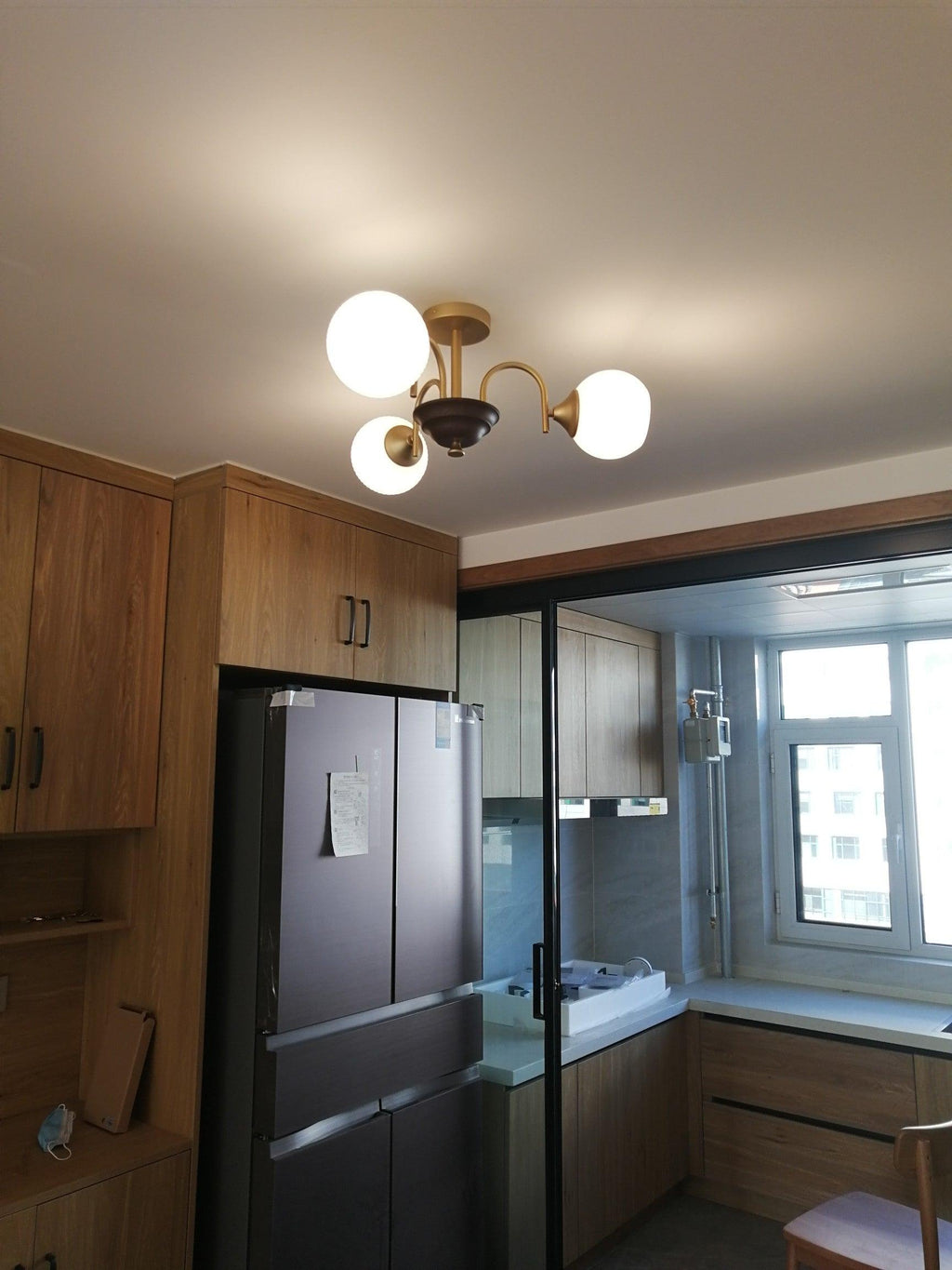 Lustra Chandelier Sculptural en Verre Canalisé - Neutralighting