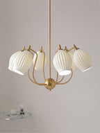 Lustra Chandelier en Céramique Canneleur Sculptural en Verre Élégant - Neutralighting