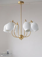 Lustra Chandelier en Céramique Canneleur Sculptural en Verre Élégant - Neutralighting