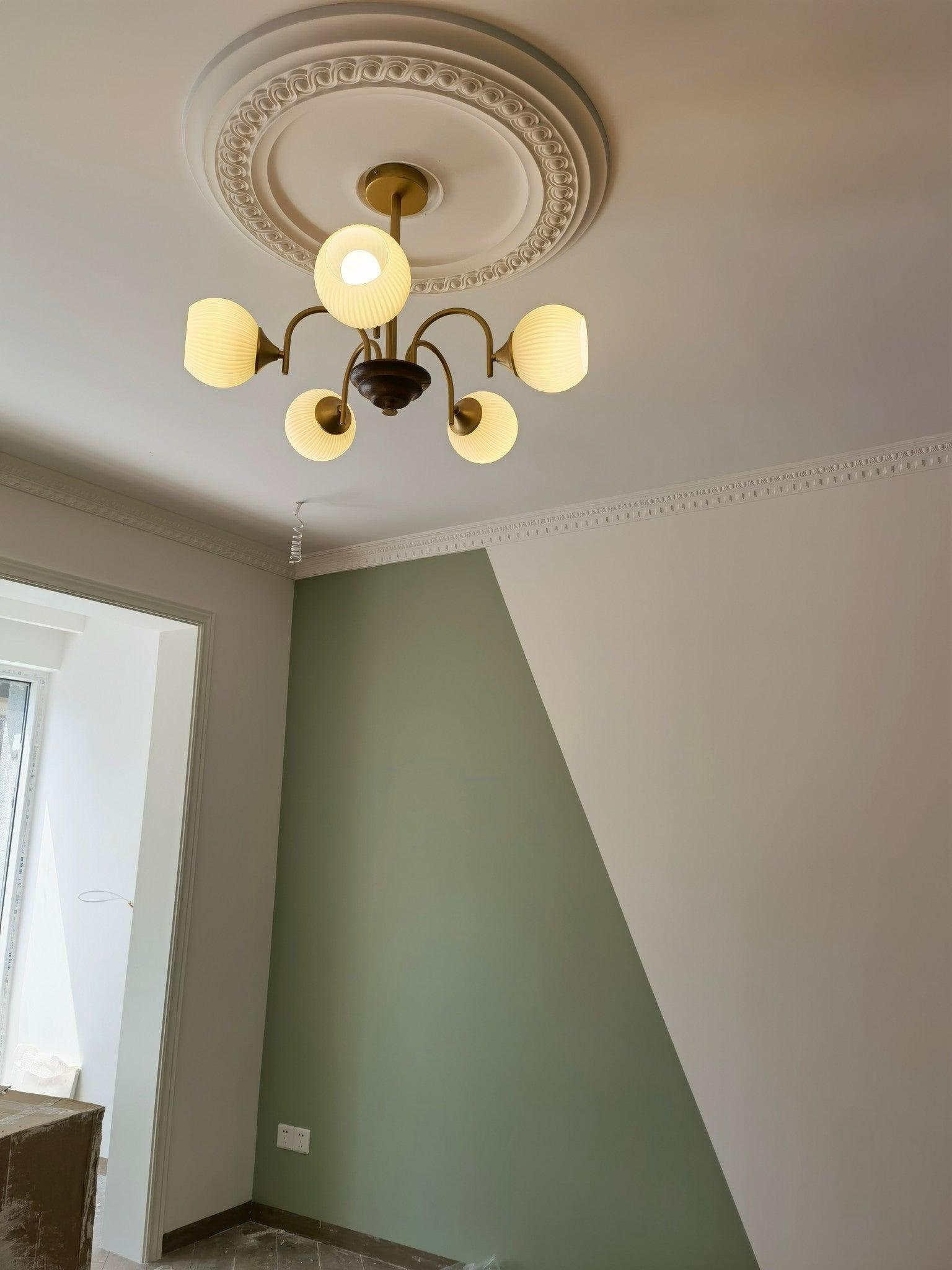Lustra Chandelier Sculptural en Verre Canalisé - Neutralighting