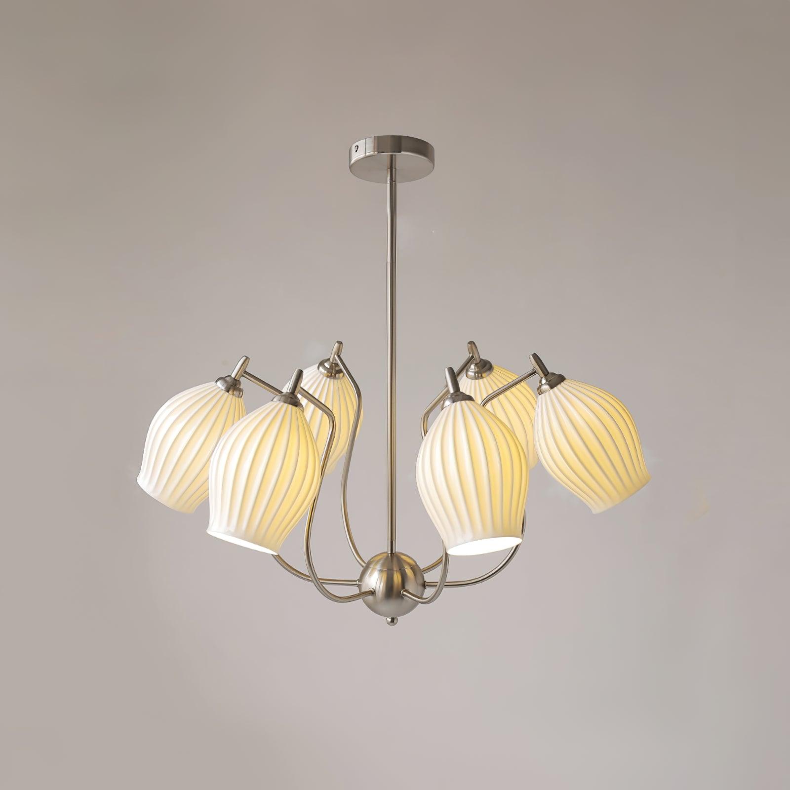 Lustra Chandelier en Céramique Canneleur Sculptural en Verre Élégant - Neutralighting