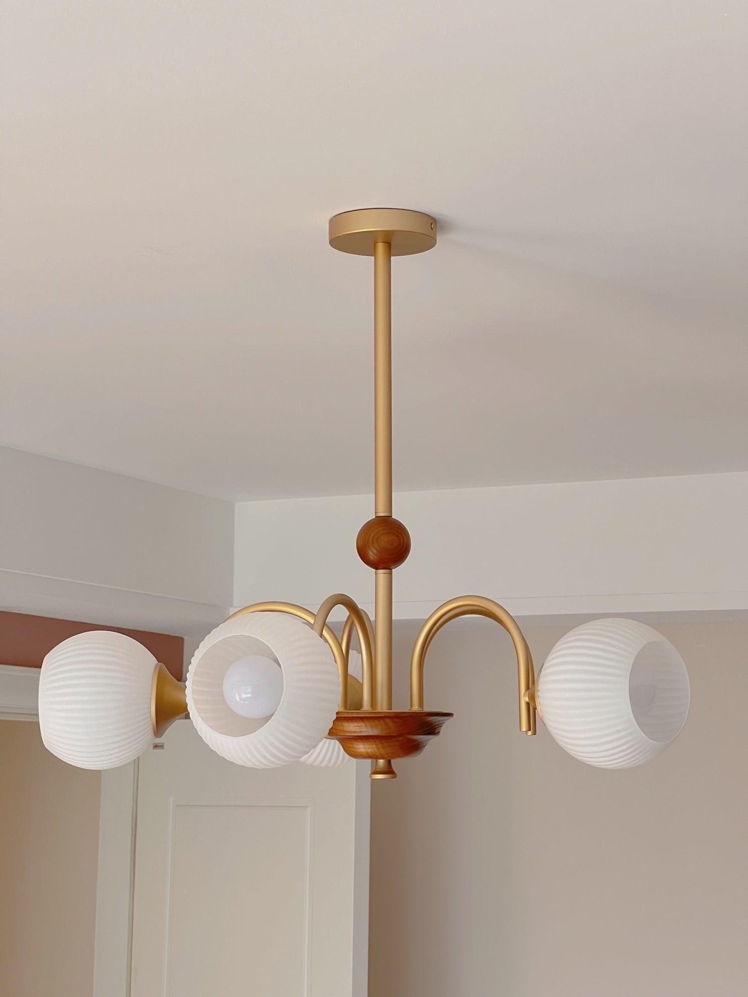 Lustra Chandelier Sculptural en Verre Canalisé - Neutralighting