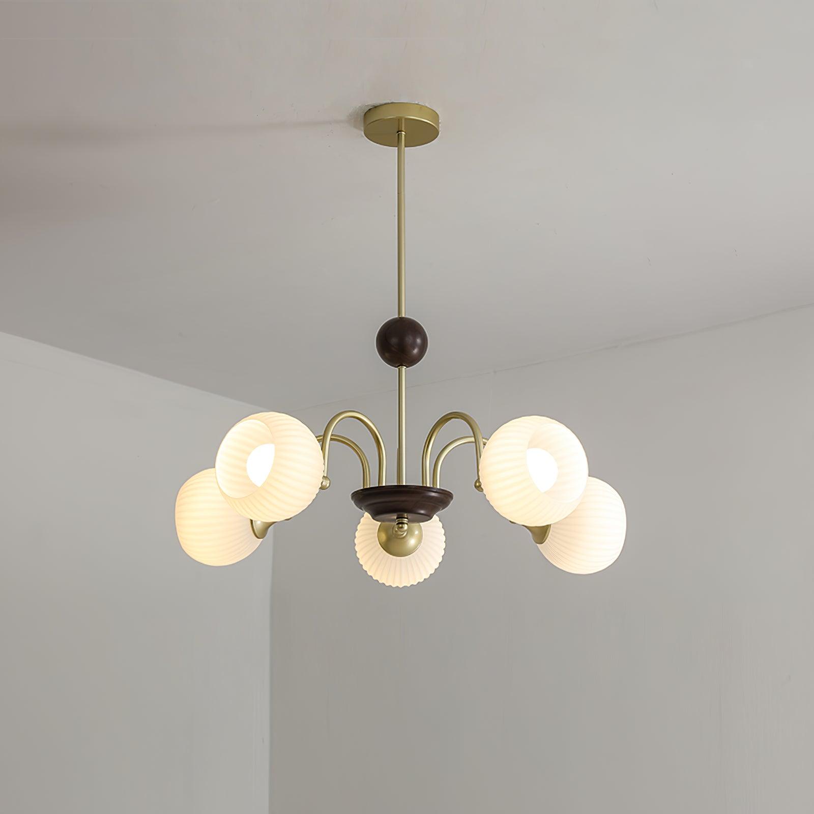 Lustra Chandelier Sculptural en Verre Canalisé - Neutralighting