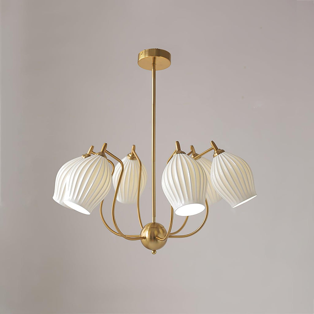 Lustra Chandelier en Céramique Canneleur Sculptural en Verre Élégant - Neutralighting