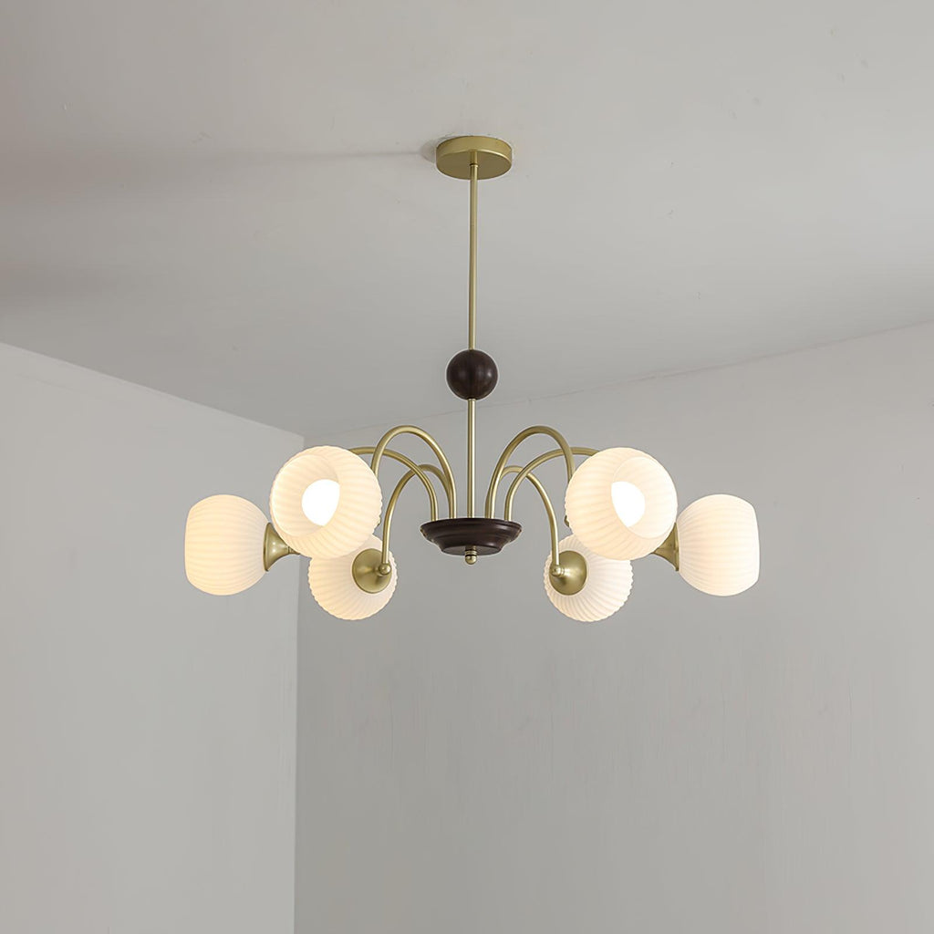 Lustra Chandelier Sculptural en Verre Canalisé - Neutralighting