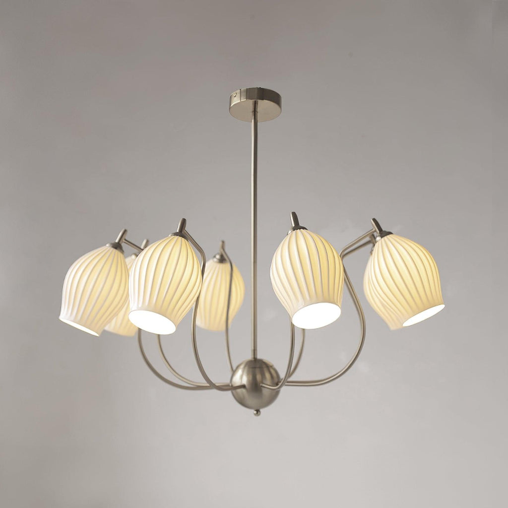 Lustra Chandelier en Céramique Canneleur Sculptural en Verre Élégant - Neutralighting