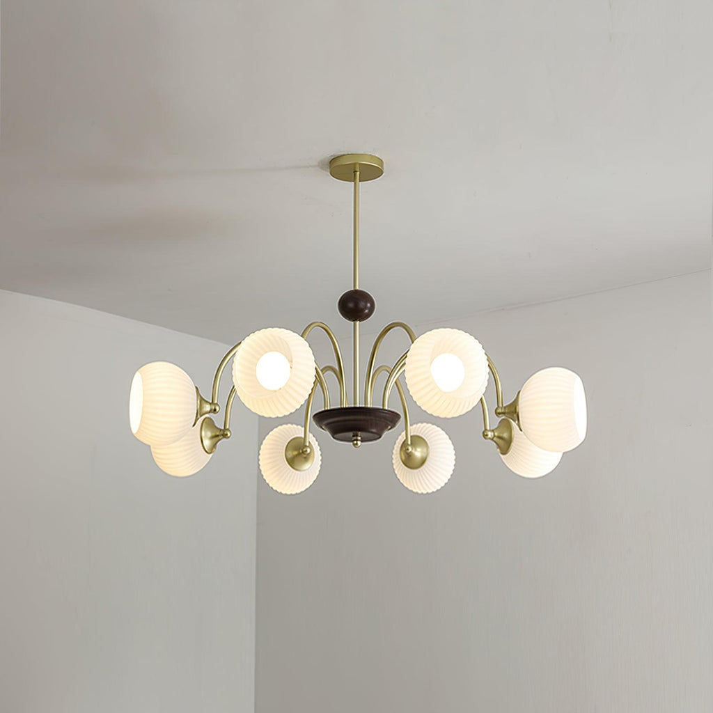 Lustra Chandelier Sculptural en Verre Canalisé - Neutralighting