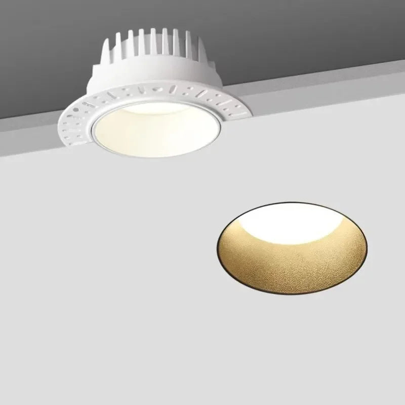 Spot de plafond COB encastré sans bord anti-éblouissement à intensité variable 7W 9W 12W 15W 85-265V pour hôtel et villa Suzon Clairval en Aluminium - Caractère & Élégance dans le Décor