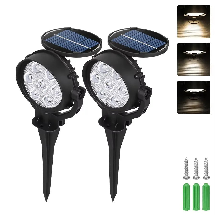 Spot solaire LED RVB à luminosité réglable pour jardin, IP65 – Chromélie