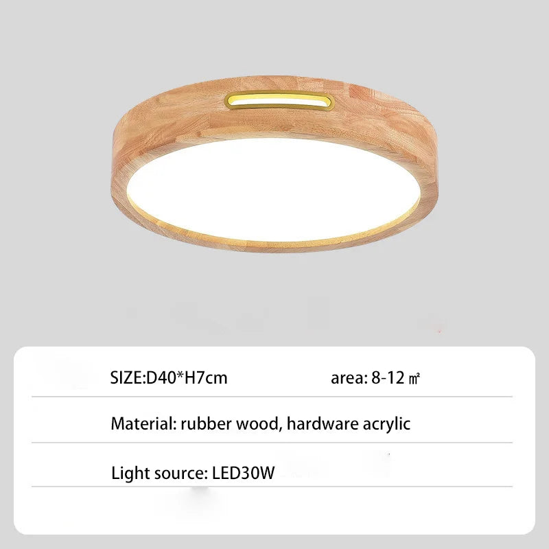 Plafonnier led moderne simple rond carré décoratif idéal Oscar Perspective en Bois - Une Touche Naturelle dans le Décor