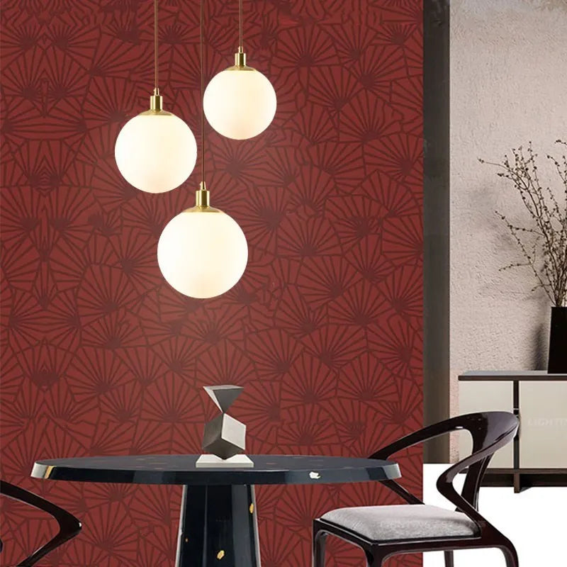 Suspension — En verre nordique 8-50 cm boule ronde lampes suspendues pour la maison pour Bar chambre salon café décoration Luminaires Lustre