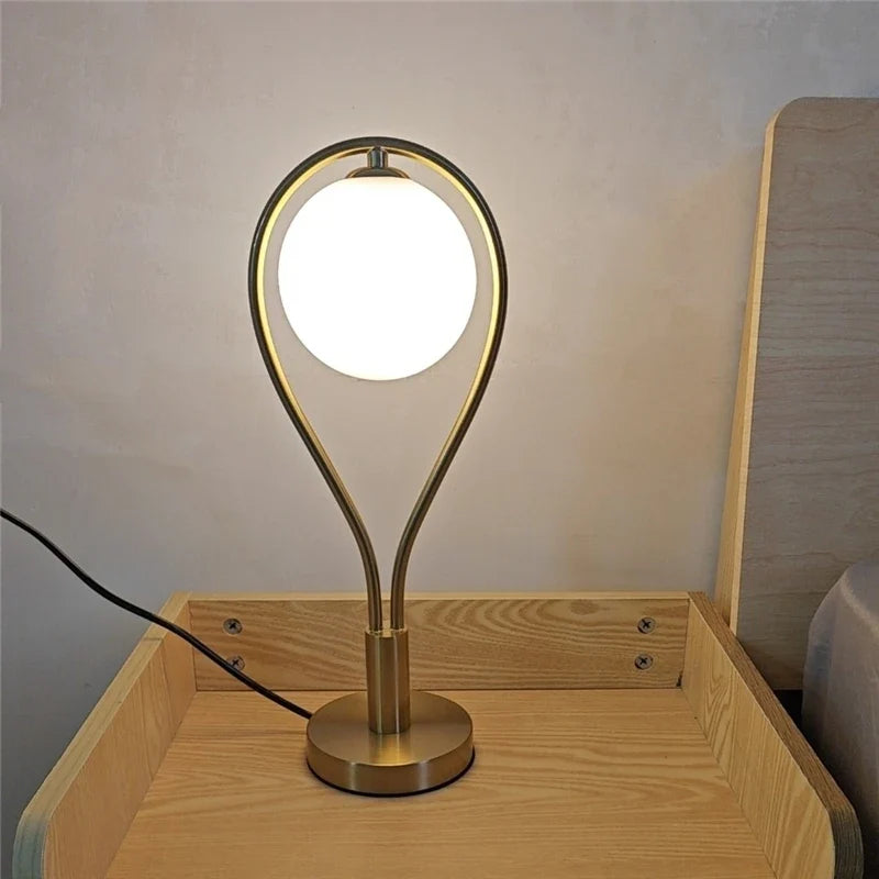 lampes de sol led artistiques en forme de raquette avec boule de verre