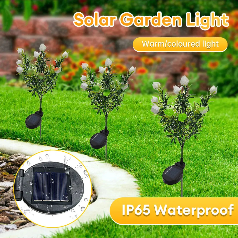 lampe solaire décorative pour jardin en forme de fleur lumineuse