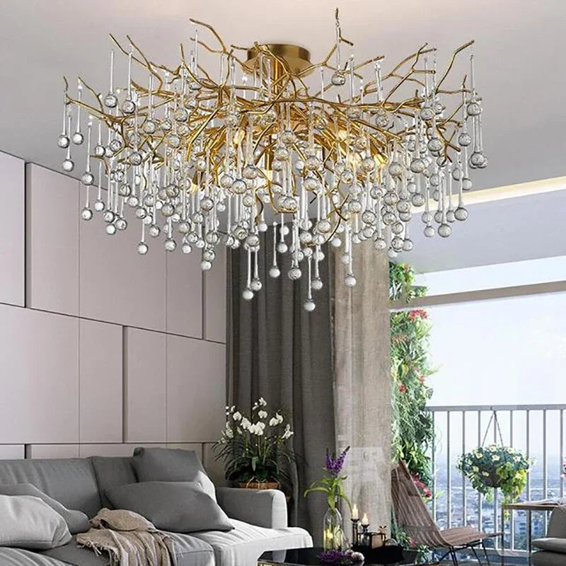 Lustre — Nordique en cristal éclairage à LED pour décoration intérieure