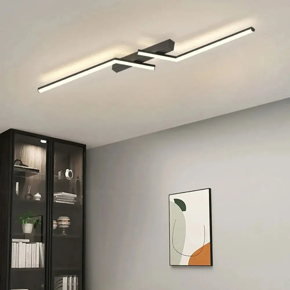 Plafonnier led ligne moderne pour salon étude éclairage Marin Onde - Esprit Contemporain & Décor Élégant