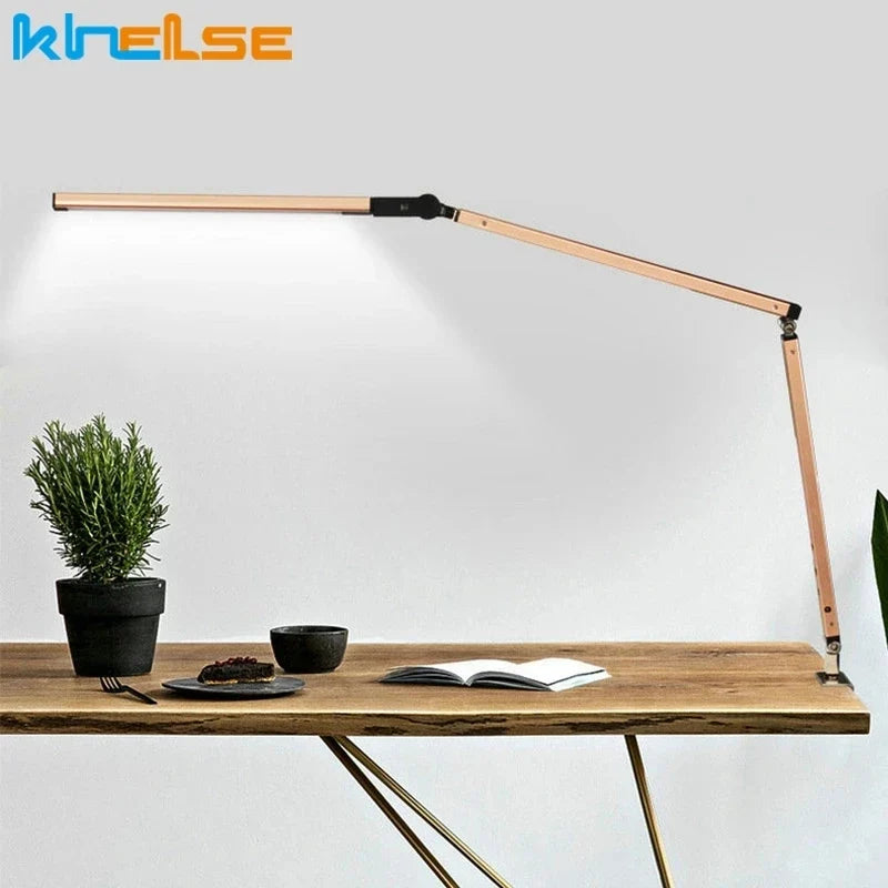 lampe de bureau moderne à bras long avec variateur et économie d'énergie