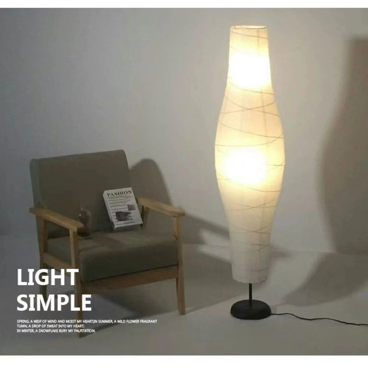 Abat-jour pour lampadaire en papier japonais de 117 cm – Auréline