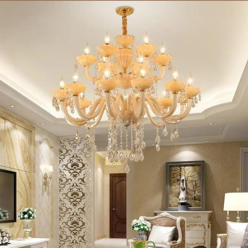 Lustre — En cristal moderne pour décoration intérieure avec éclairage LED