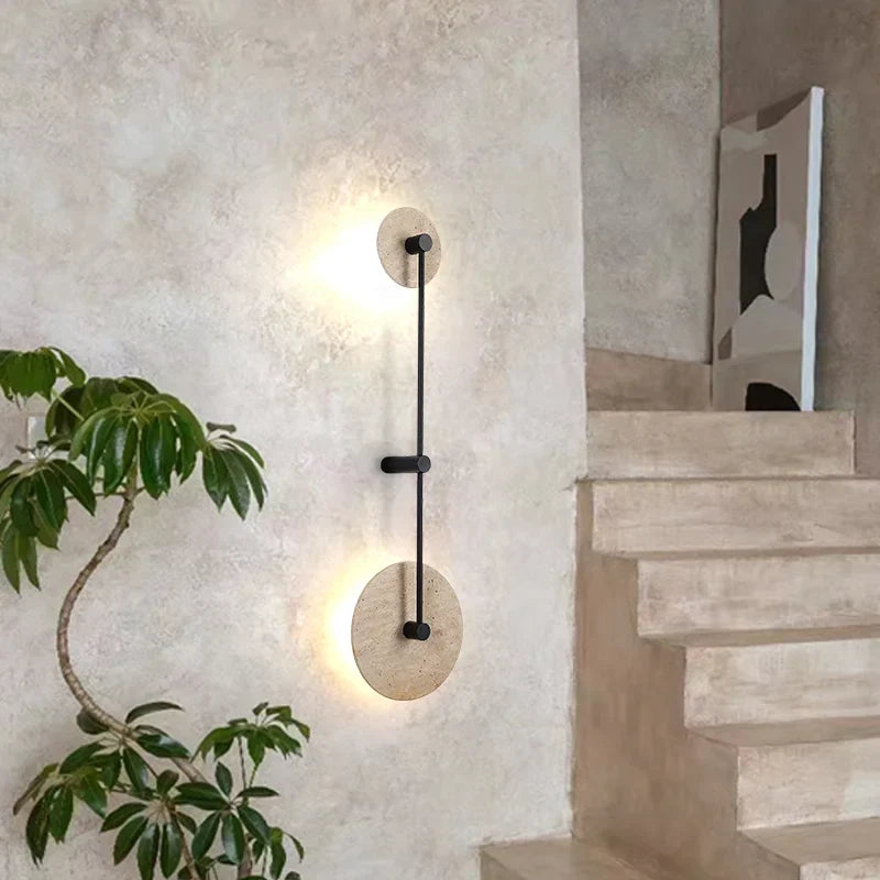 Applique murale — Vintage en pierre naturelle ronde décorative pour intérieur