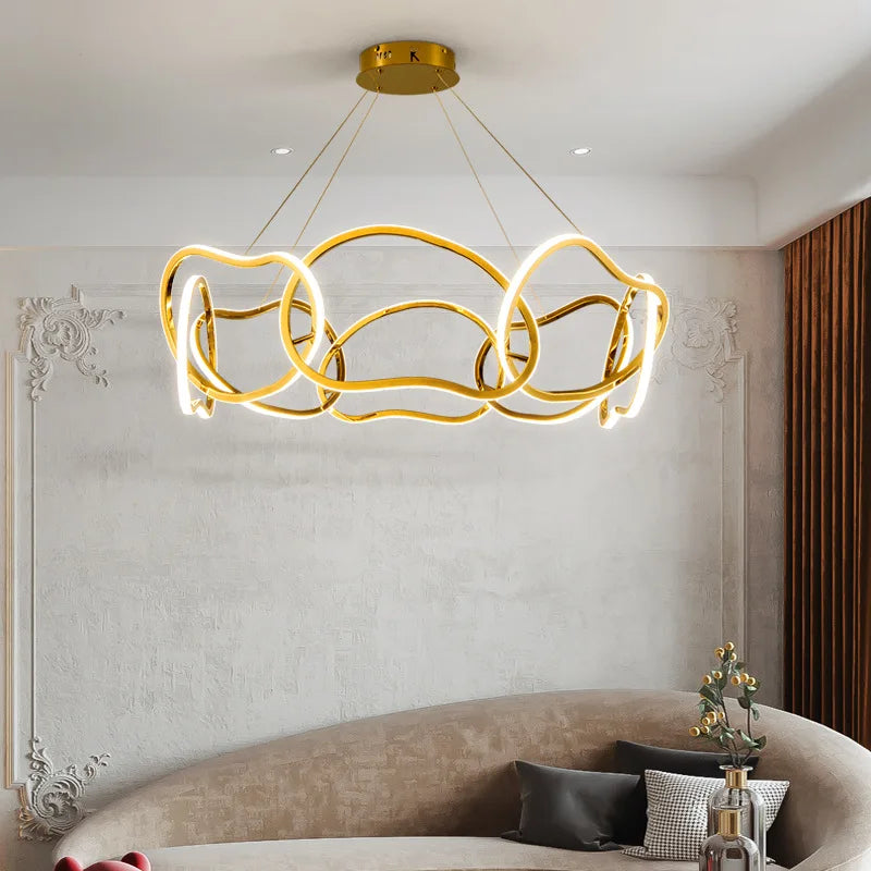 Lustre — Moderne 	 avec lampes LED suspendues en silicone