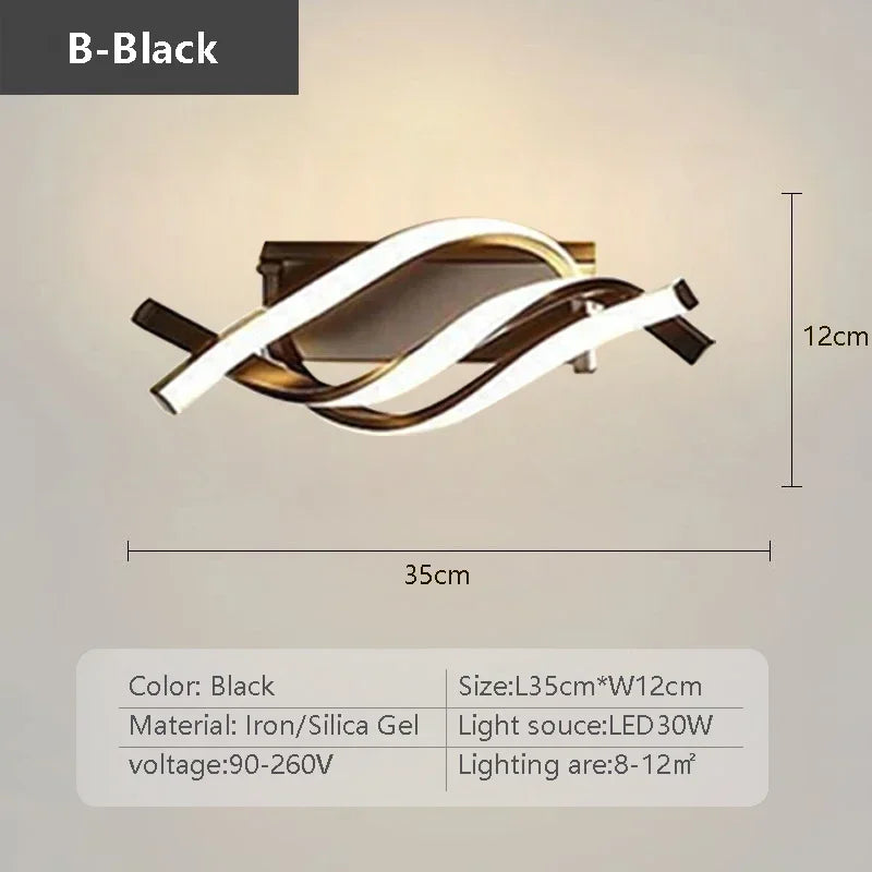 Plafonnier led moderne minimaliste pour allée entrée et escalier Bérénice Virgule - Une Présence Sobre et Élégante