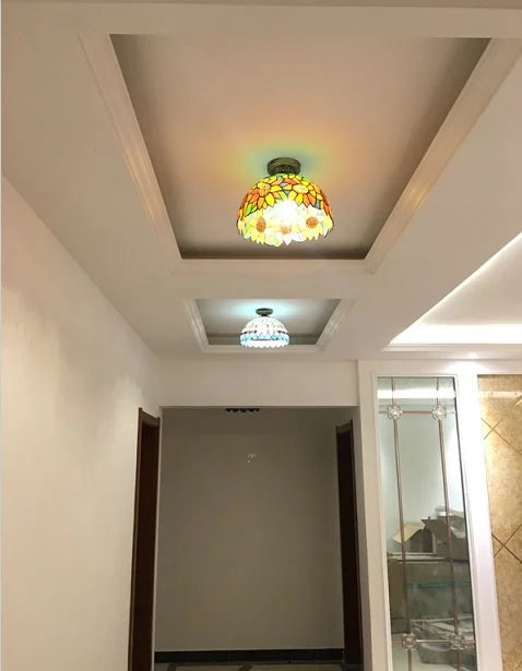 Plafonnier moderne en éclairage led nordique pour balcon et allée Hélène Cantate en Verre - Reflets Délicats & Élégance Visuelle