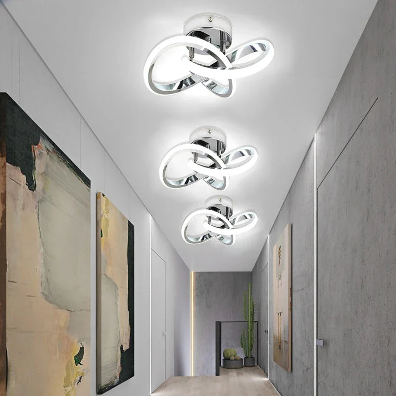 Plafonnier — LED moderne ligne lampes allée escalier couloir balcon vestiaire entrée hôtel couloir décor à la maison LED éclairage Lustre