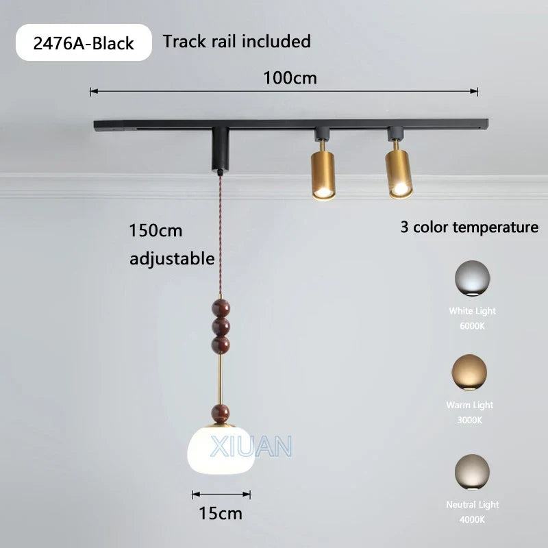 Luminaire — Table à manger wabi-sabi rétro éclairage LED sur rail