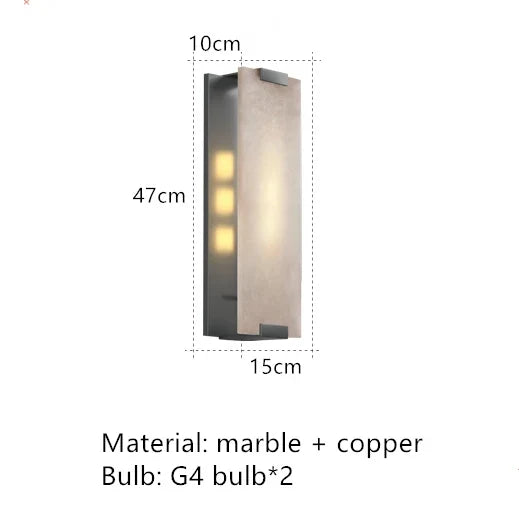 Applique murale led en marbre naturel et cuivre pour intérieur Anatole Arabella - Une Présence Décorative Raffinée