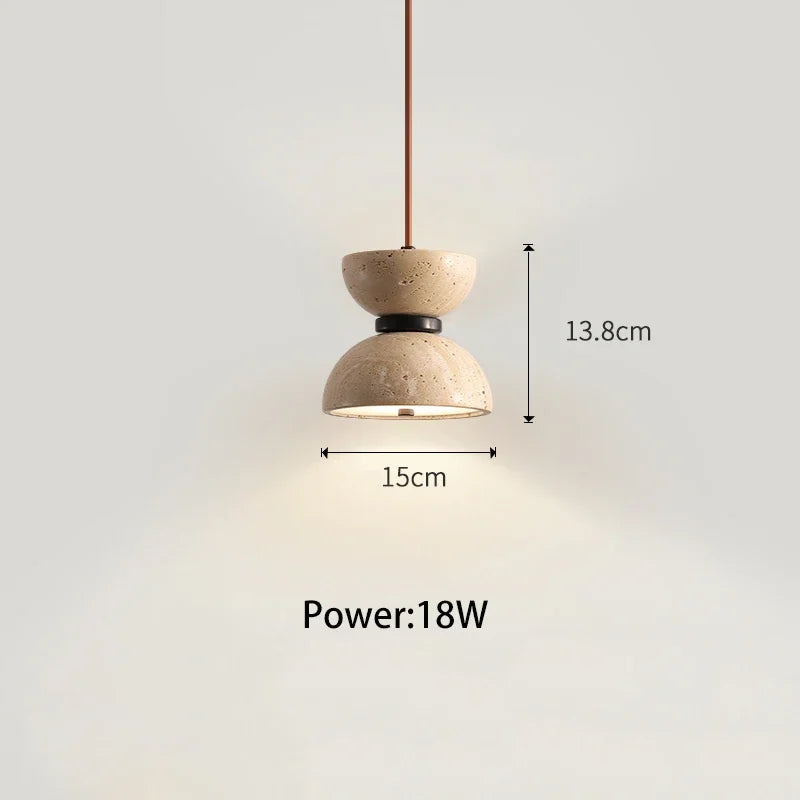 lampe de chevet en travertin style japonais wabi-sabi décoration moderne