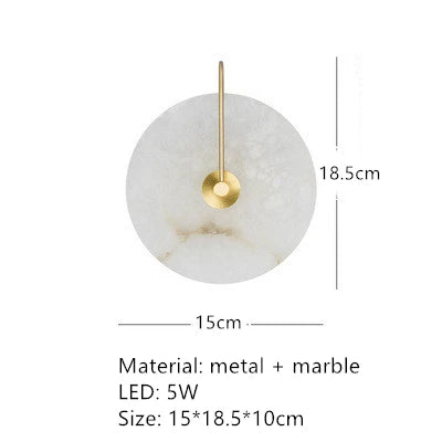 Applique murale led en marbre naturel et cuivre pour intérieur Anatole Arabella - Une Présence Décorative Raffinée