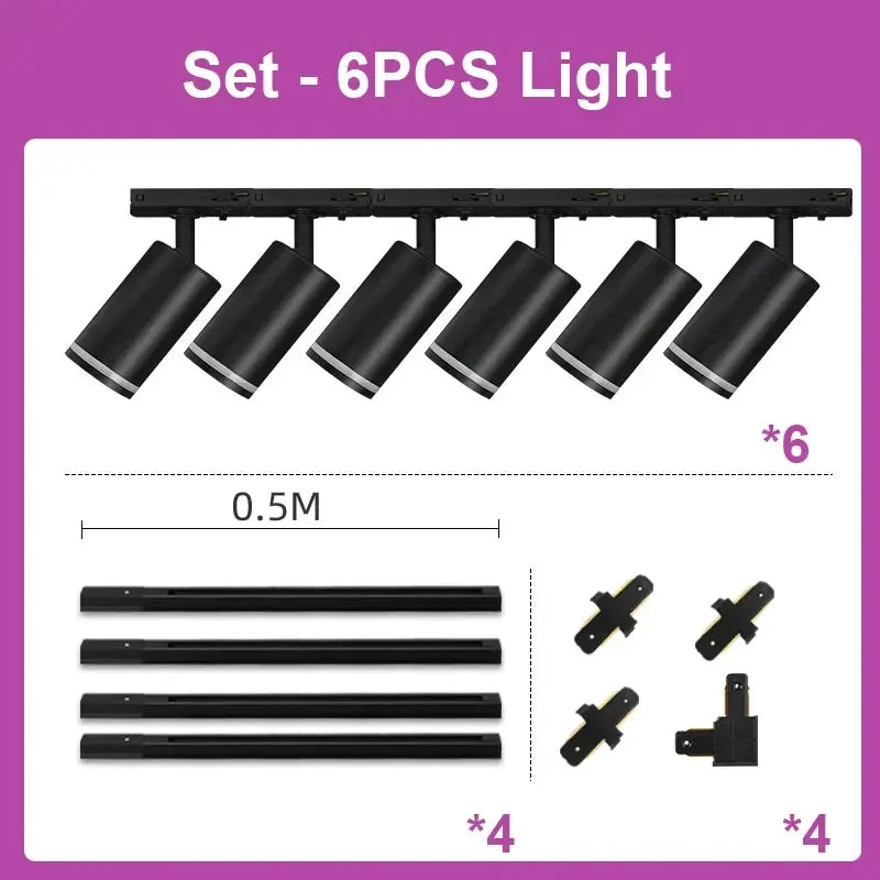 Spot — LED sur rail pour éclairage de magasin et cuisine