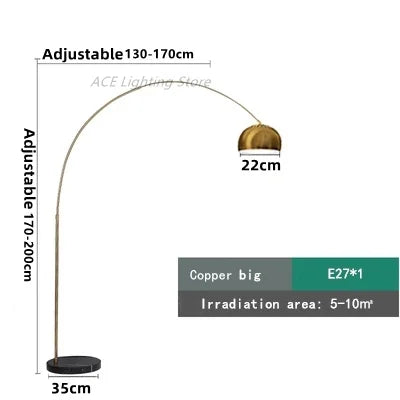 Lampadaire arc en métal LED décoration galvanoplastie – Séliane Épure