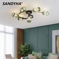 Lustre — Moderne nordique en spirale en verre et fer