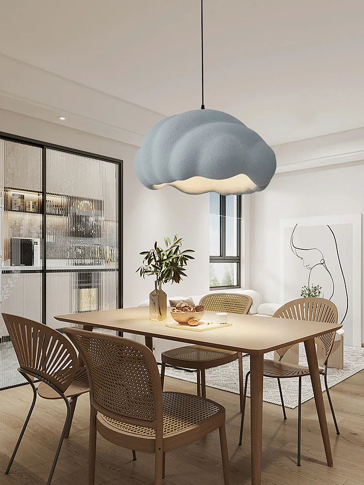 Suspension — Nordique minimaliste créatif nuage Wabi Sabi crème Style LED lustre Restaurant Bar décor à la maison lampe salle à manger lumières