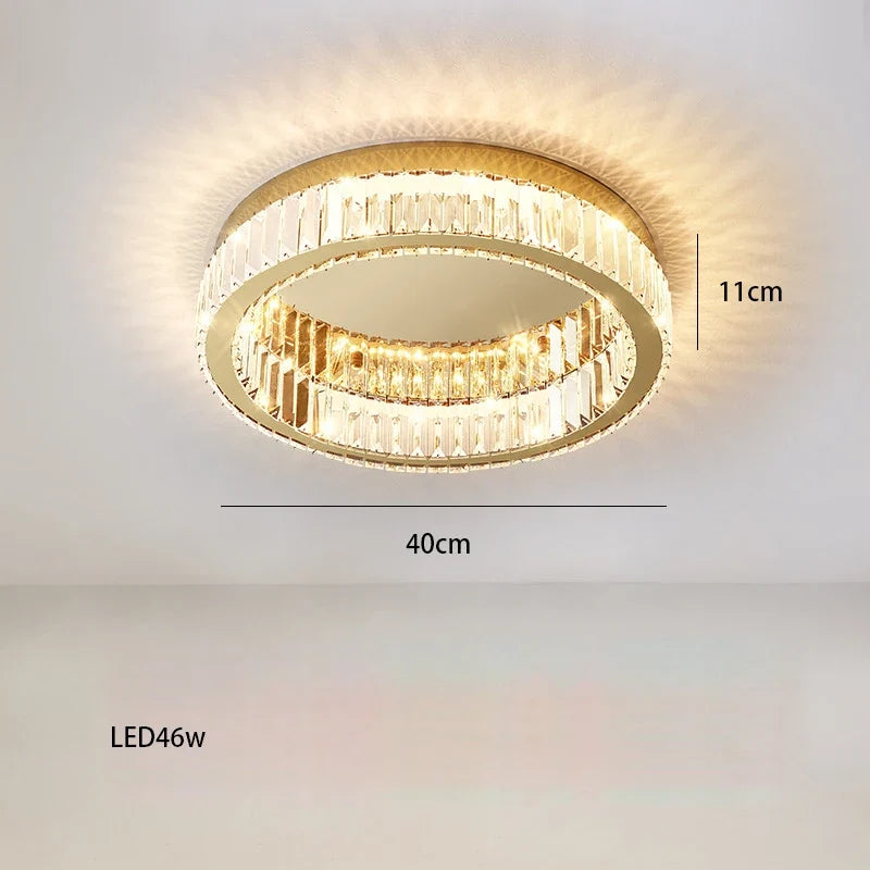 Lustre — Rond en cristal dimmable LED de luxe