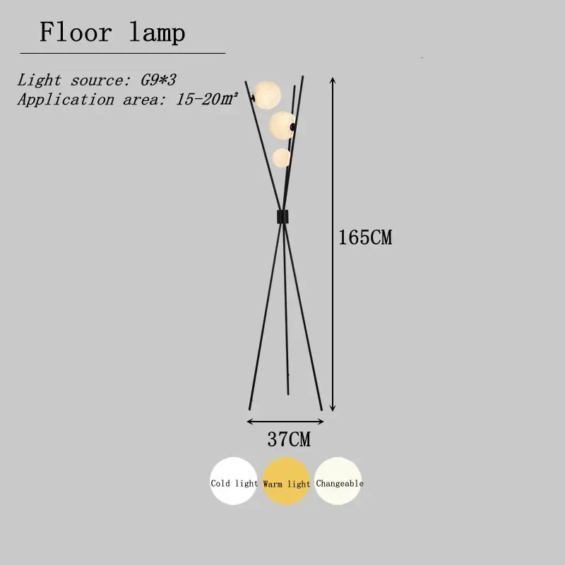 Lampadaire — LED lune boule de verre