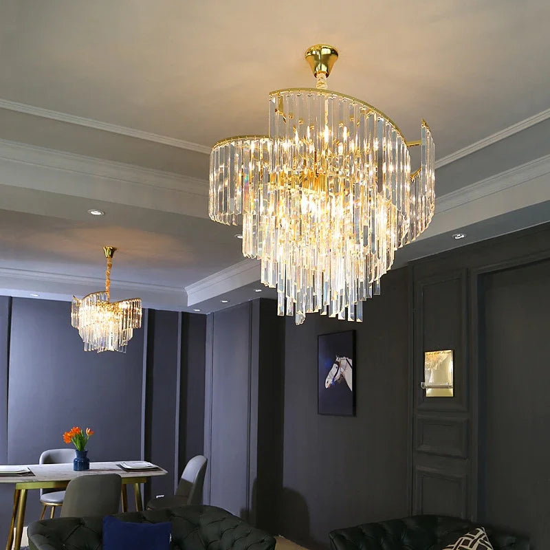 Lustre — En cristal design dimmable pour une ambiance élégante