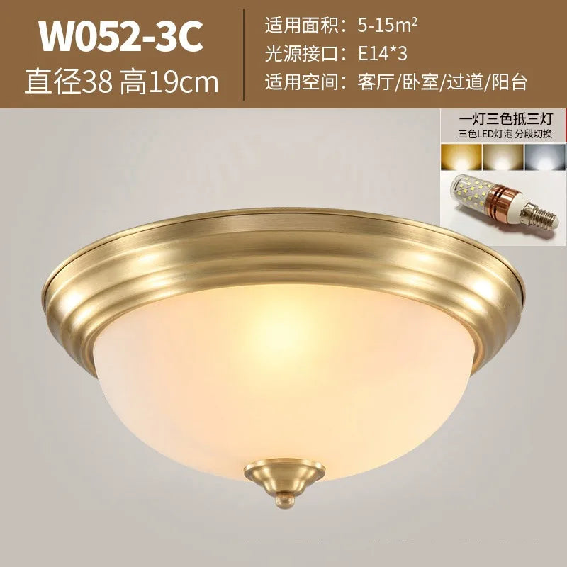 Plafonnier — De luxe américain en cuivre doré moderne à LED