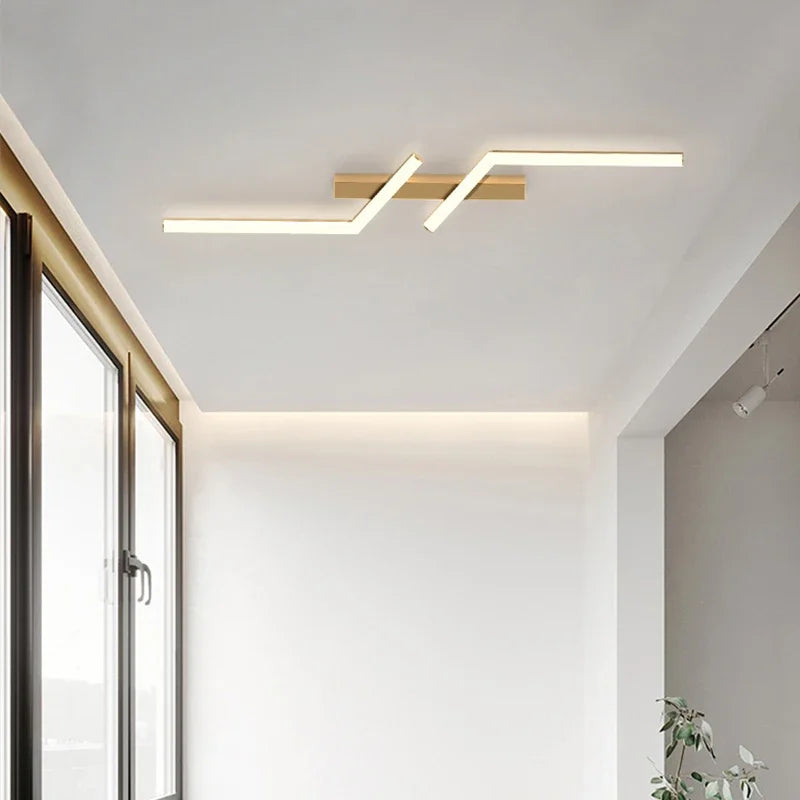 Plafonnier led ligne moderne pour salon étude éclairage Marin Onde - Esprit Contemporain & Décor Élégant