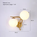 Plafonnier — Moderne en cuivre doré avec boule de verre et LED