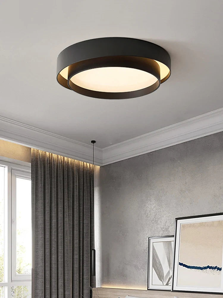 Plafonnier rond moderne led design pour divers espaces Olympe Clairval - Courbes Douces & Décor Équilibré