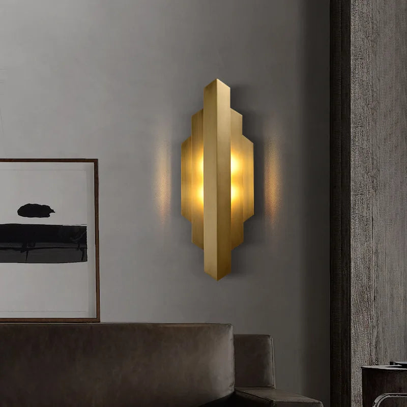 Applique murale — Moderne en acier inoxydable doré pour intérieur