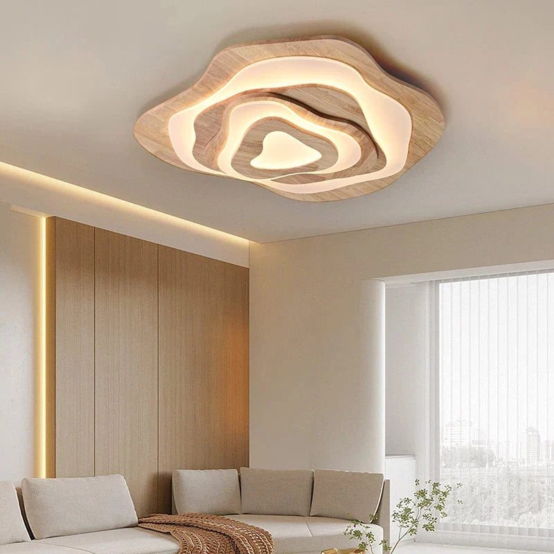 Lustre — LED moderne en bois pour chalet loft intelligent