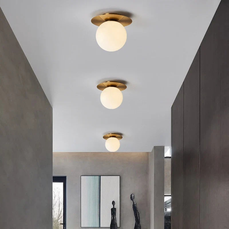 Plafonnier — LED nordique avec boule de verre dépoli pour intérieur