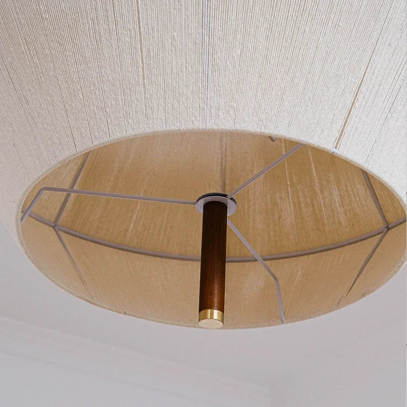 Suspension Vintage Lison Brume en Corde de Chanvre et Rotin