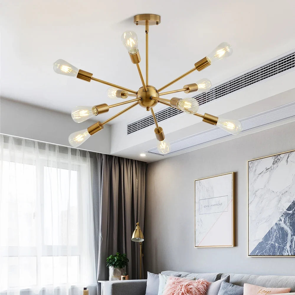 Lustre — Moderne industriel en laiton pour éclairage design