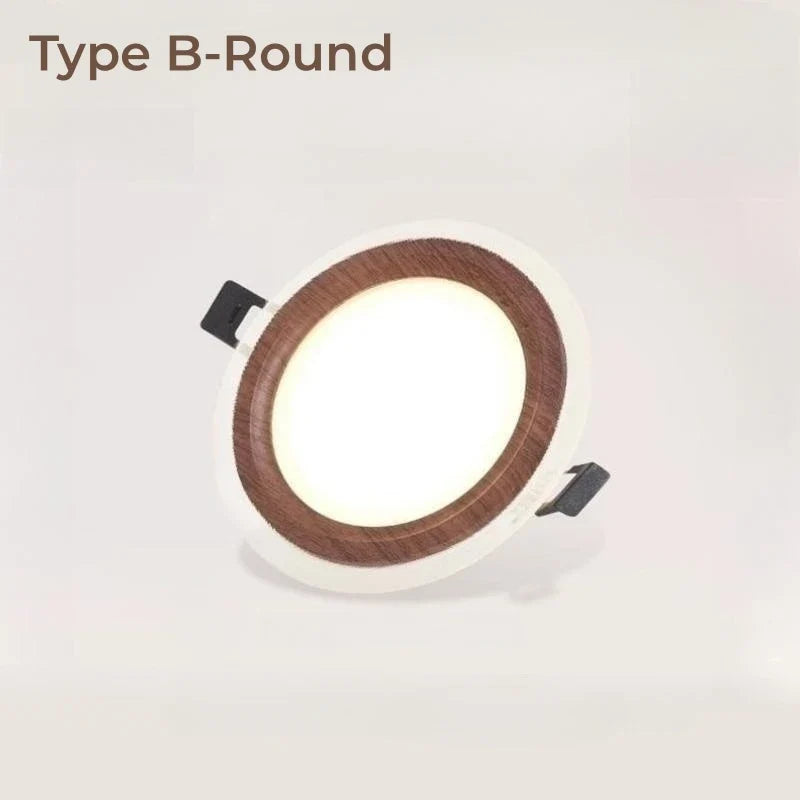 Plafonnier — LED encastré Ultra-mince en Grain de bois