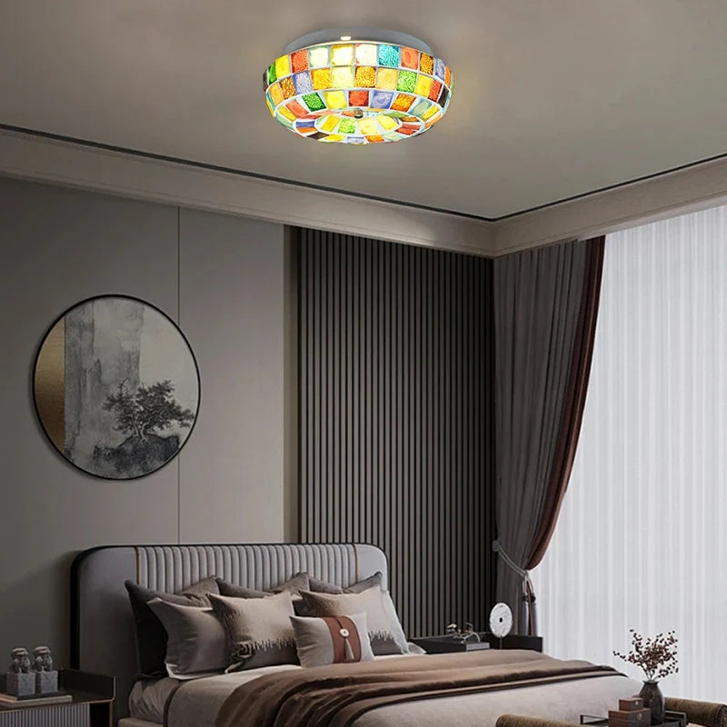 Plafonnier — Artpad tiffany plafonnier LED coloré bohême éclairage LED