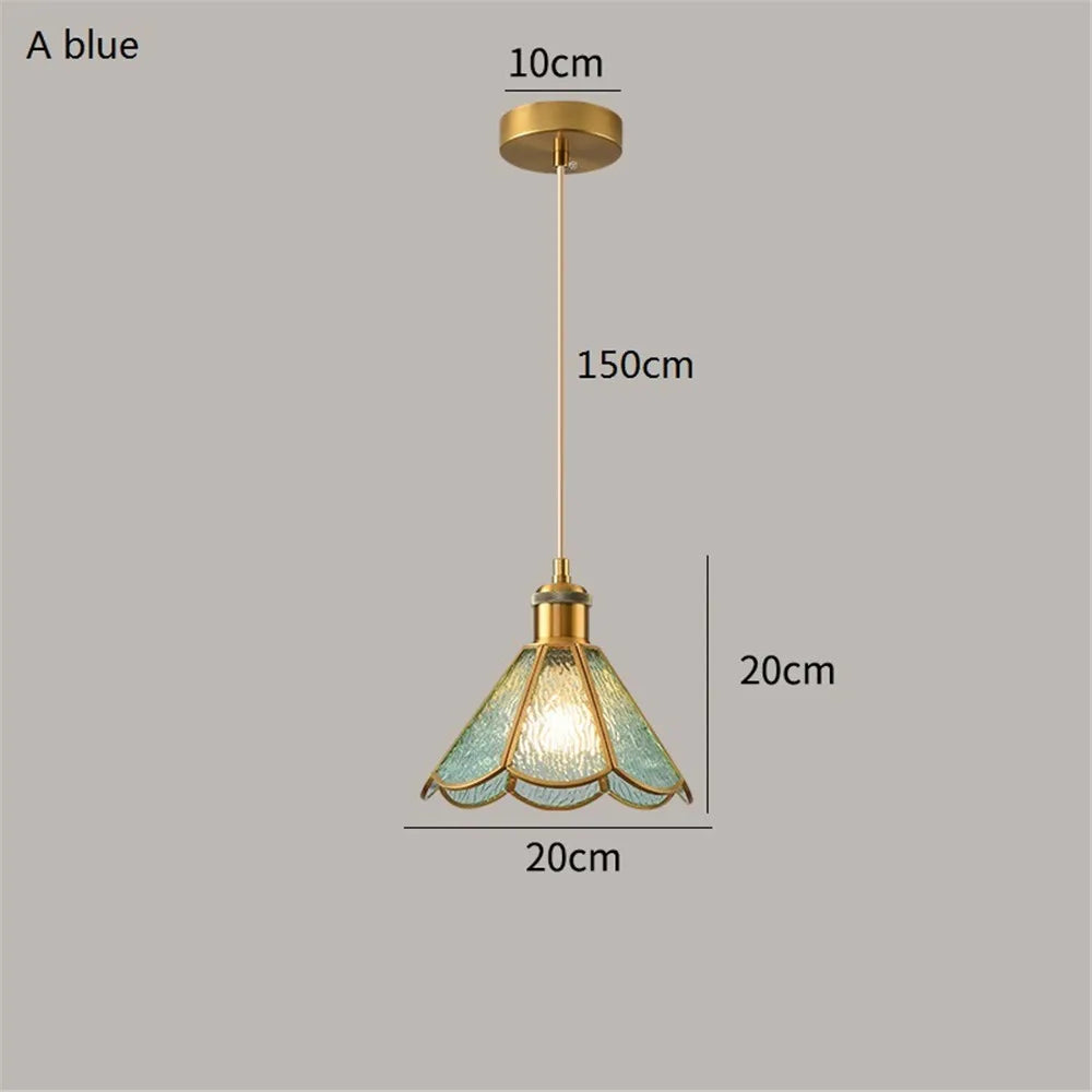 Suspension nordique vintage en laiton vitrail loft éclairage décoratif Émilien Clairière - Le Charme du Verre dans le Décor